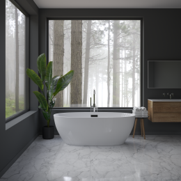 Rivato Palermo 1700mm x 800mm x 580mm Gloss White Freestanding Shower Bath