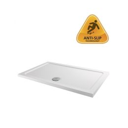 Fairford Rectangular Low Level Anti-Slip Shower Trays, Side Waste
