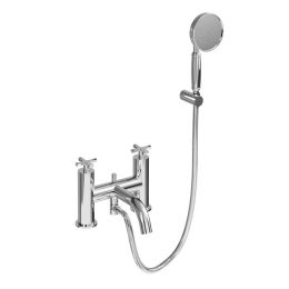 Burlington Riviera Bath Shower Mixer with Handset and Hose Kit in Chrome