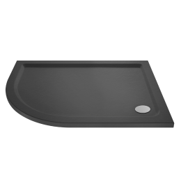 Rivato Slate Grey Left Hand Offset Quadrant Shower Tray, Corner Waste-1000mm x 900mm-Left Handed