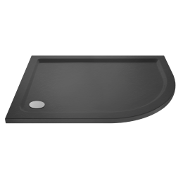 Rivato Slate Grey Left Hand Offset Quadrant Shower Tray, Corner Waste-900mm x 760mm-Right Handed