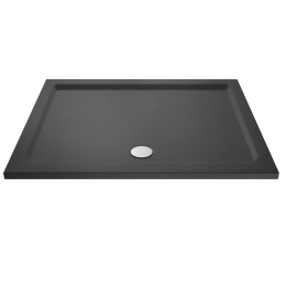 Rivato Slate Grey Rectangular Shower Tray, Side Waste-1600mm x 700mm