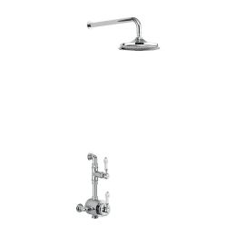 Burlington Stour Chrome Single Outlet Exposed Shower with Fixed Shower Head and Arm