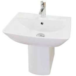 RAK Summit Wall Hung Basin 500mm 1 Tap Hole White - pedestal not included
