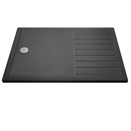 Rivato Slate Grey Walk In Shower Tray, End Waste-1400mm x 800mm