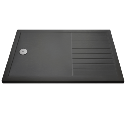 Rivato Slate Grey Walk In Shower Tray, End Waste-1400mm x 900mm