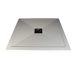 Fairford 25mm Square Slim Shower Tray, Center Waste-800mm x 800mm