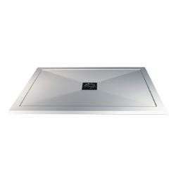 Fairford 25mm Rectangular Slim Shower Tray, Center Waste