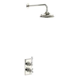 Burlington Trent Nickel Single Outlet Concealed Shower with Fixed Shower Head and Arm
