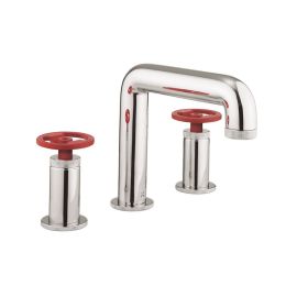 Crosswater Union 3 Hole Chrome and Red Basin Mixer