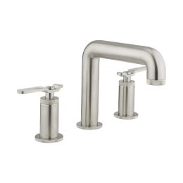 Crosswater Union 3 Hole Brushed Nickel Basin Mixer with Lever Handles