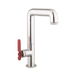 Crosswater Union Chrome and Red High Rise Basin Mixer
