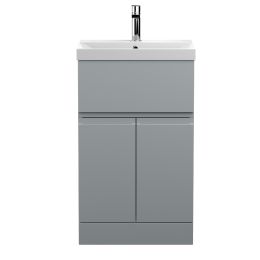 Fairford Finesse 500mm Satin Grey Floor Standing Vanity Unit, with Top Drawer