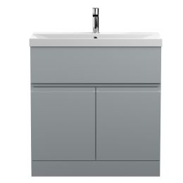 Fairford Finesse 800mm Satin Grey Floor Standing Vanity Unit, with Top Drawer