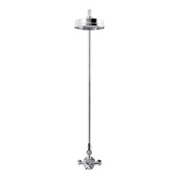 Crosswater Waldorf Thermostatic Shower Valve with Fixed Head Black Lever