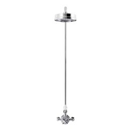 Crosswater Waldorf Thermostatic Shower Valve with Fixed Head White Lever