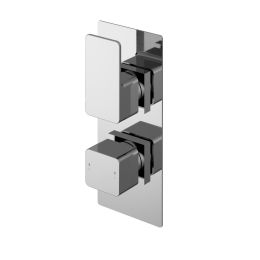 Fairford Una Grace Chrome Square Concealed Twin Shower Valve, 1 Outlet