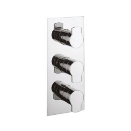 Crosswater Wisp 2 Outlet 3 Handle Concealed Thermostatic Shower Valve Portrait Chrome