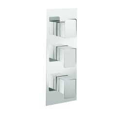 Crosswater ZERO 3 - 2 Outlet 3 Handle Concealed Thermostatic Shower Valve Portrait
