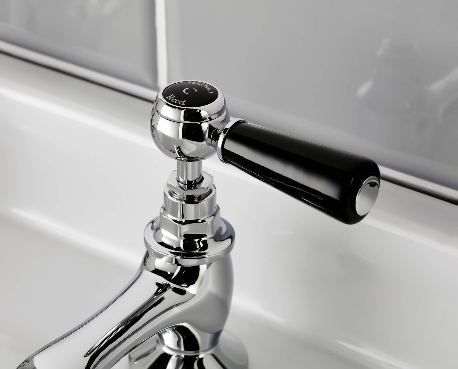 traditional black and chrome tap