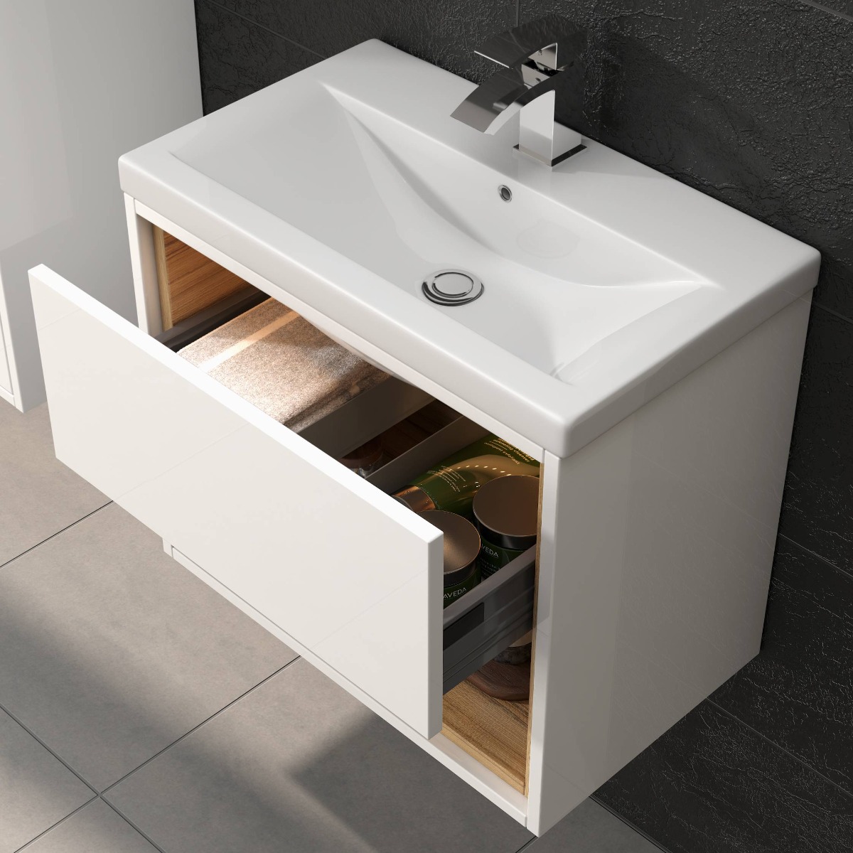 small bathroom storage vanity unit