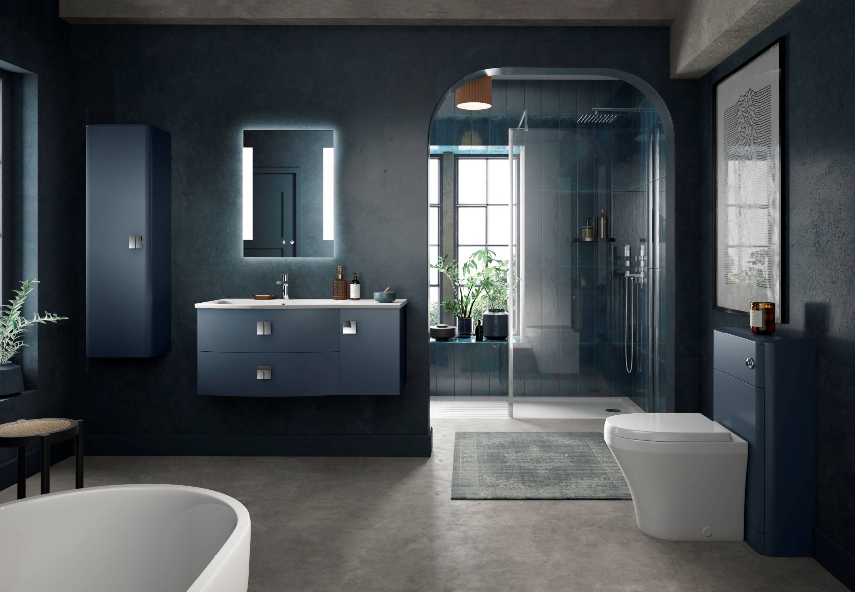 Luxury blue bathroom