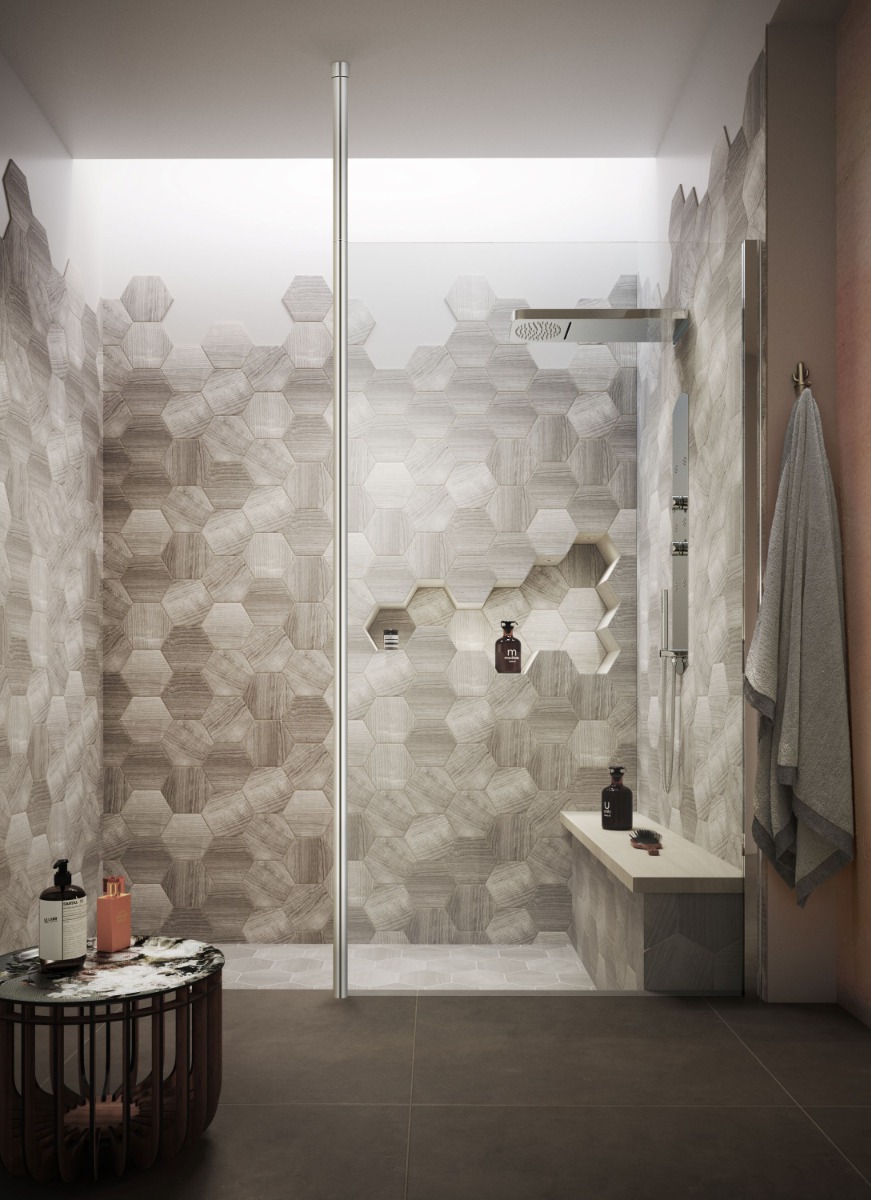 tiled bathroom with luxury spa look